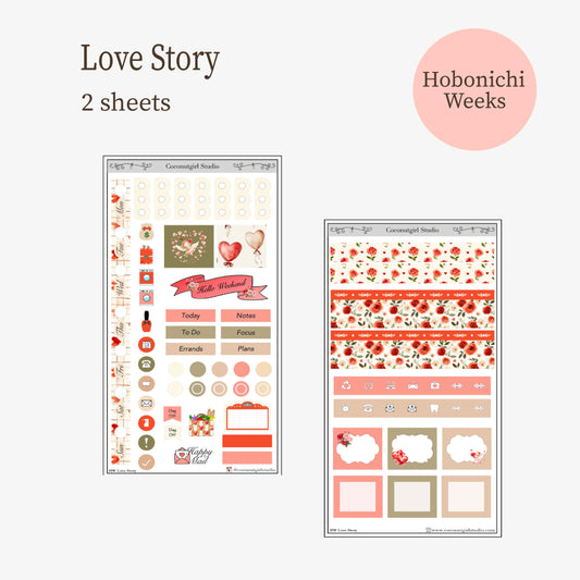 Love Story | Hobonichi Weeks Weekly Planner Sticker Kit
