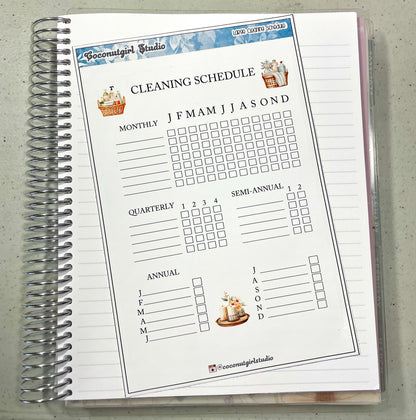Large Cleaning Annual Schedule Sticker – Weekly Cleaning Checklist for Planners & Journals