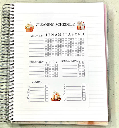 Large Cleaning Annual Schedule Sticker – Weekly Cleaning Checklist for Planners & Journals