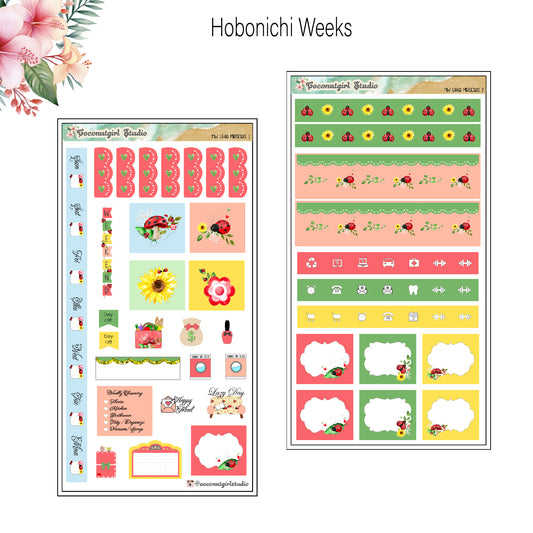 Ladybug Spring Weekly Kit Planner Stickers | Cute Floral Planning Set | Little Miracles