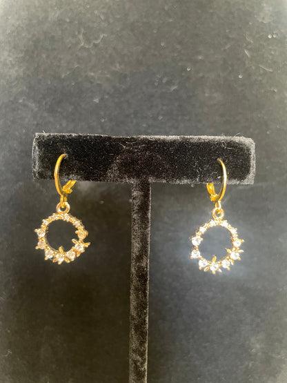 Tiny Brass Cubic Zirconia Hoop Earrings – Dainty Sparkle Hoops