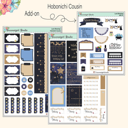 Celestial Weekly Planner Kit – Moon, Stars & Night Sky Planner Stickers Luna Blessings