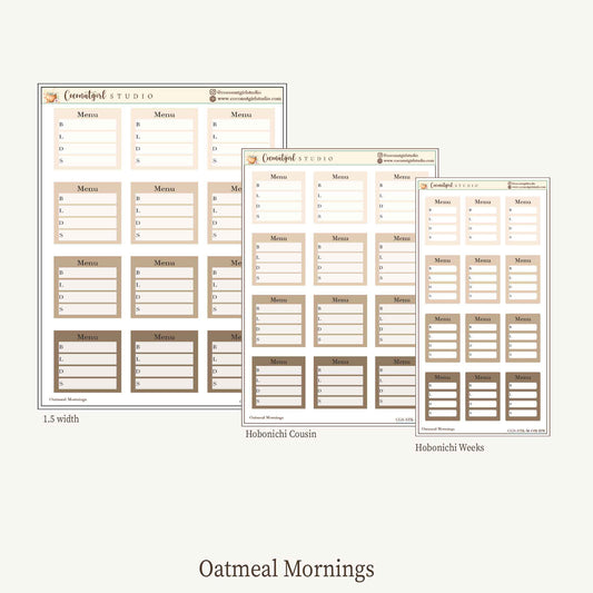 Meal Planner Stickers – EC Vertical, Hobonichi Cousin & Weeks