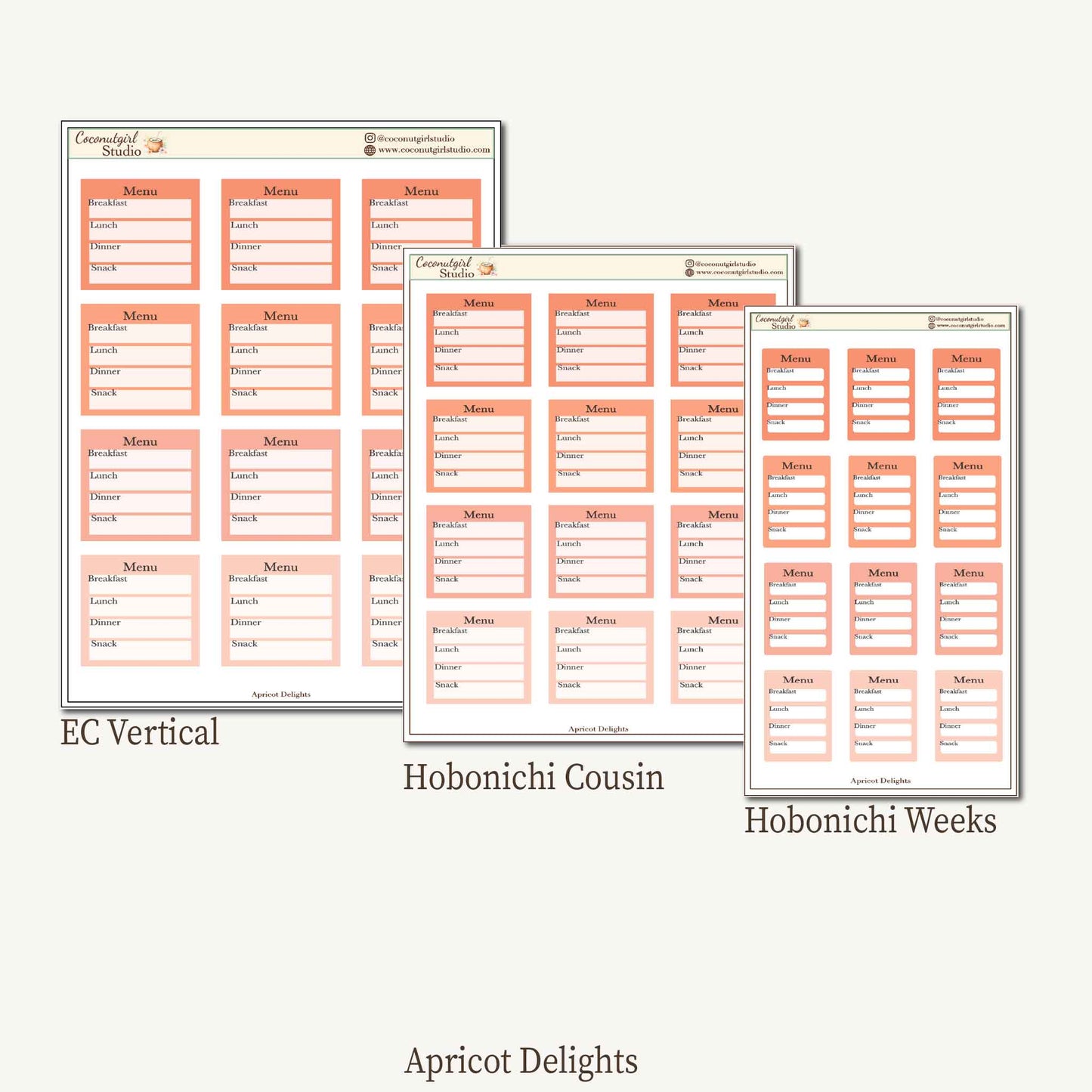 Meal Planner Stickers – EC Vertical, Hobonichi Cousin & Weeks