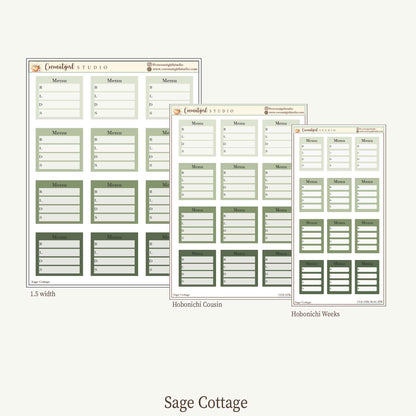 Meal Planner Stickers – EC Vertical, Hobonichi Cousin & Weeks