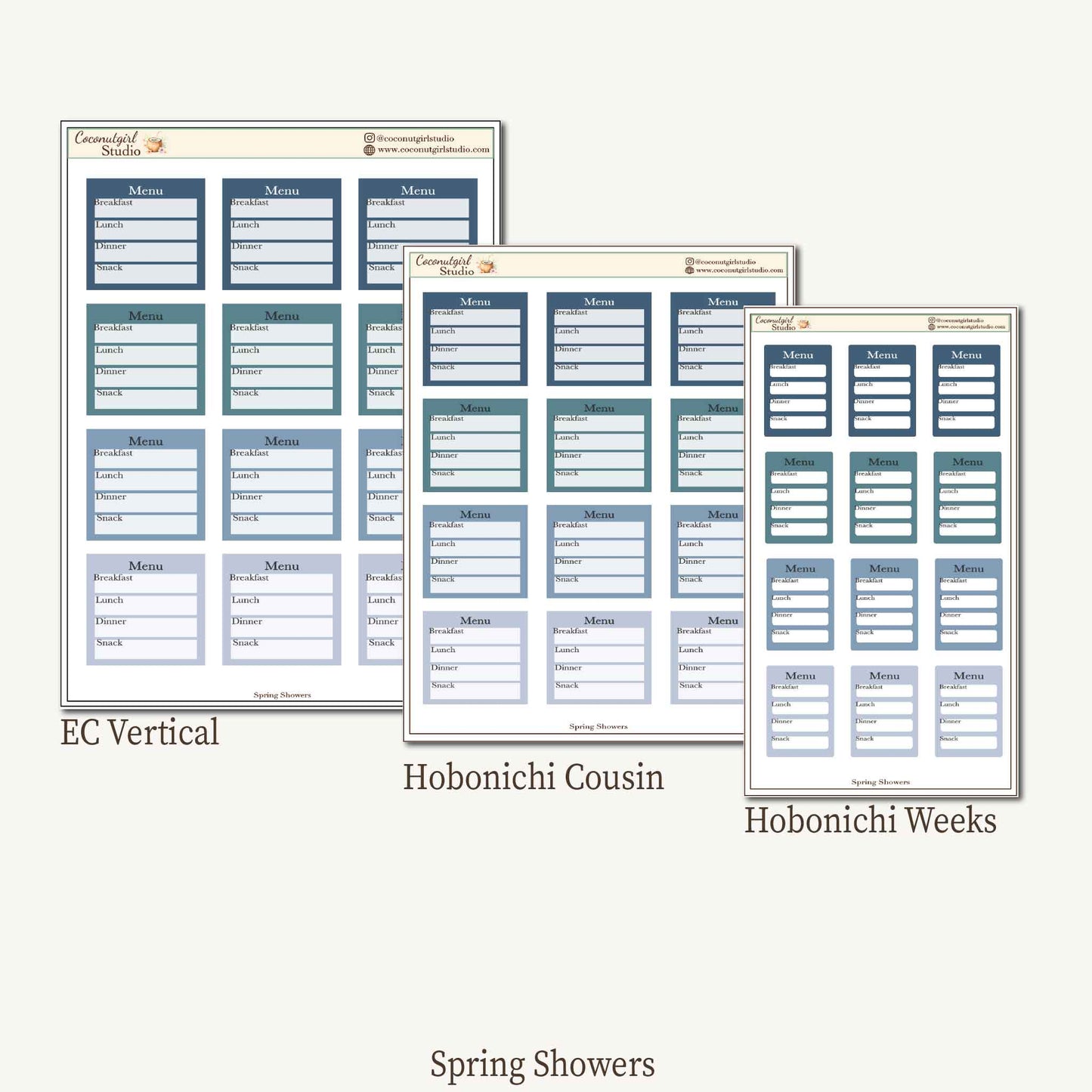 Meal Planner Stickers – EC Vertical, Hobonichi Cousin & Weeks