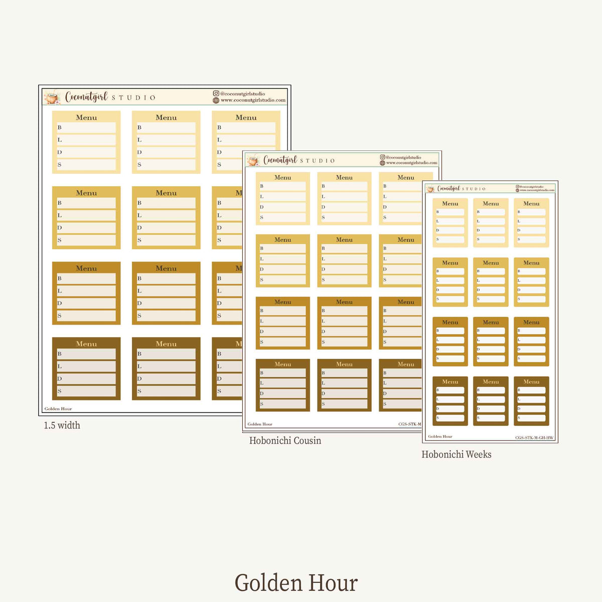 Meal Planner Stickers – EC Vertical, Hobonichi Cousin & Weeks