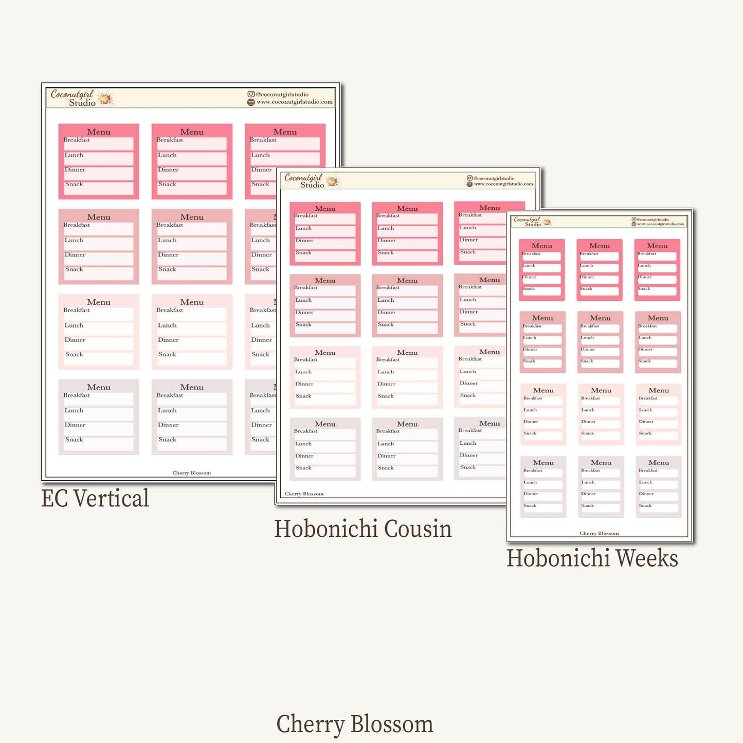Meal Planner Stickers – EC Vertical, Hobonichi Cousin & Weeks