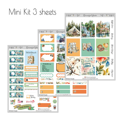 World Traveler Sticker Kit – Travel Planner Weekly Kit