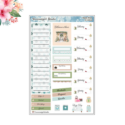 House Plants Weekly Kit Planner Stickers | Greenery Botanical Planning Set | Maison d'hiver