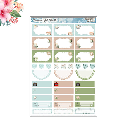 House Plants Weekly Kit Planner Stickers | Greenery Botanical Planning Set | Maison d'hiver