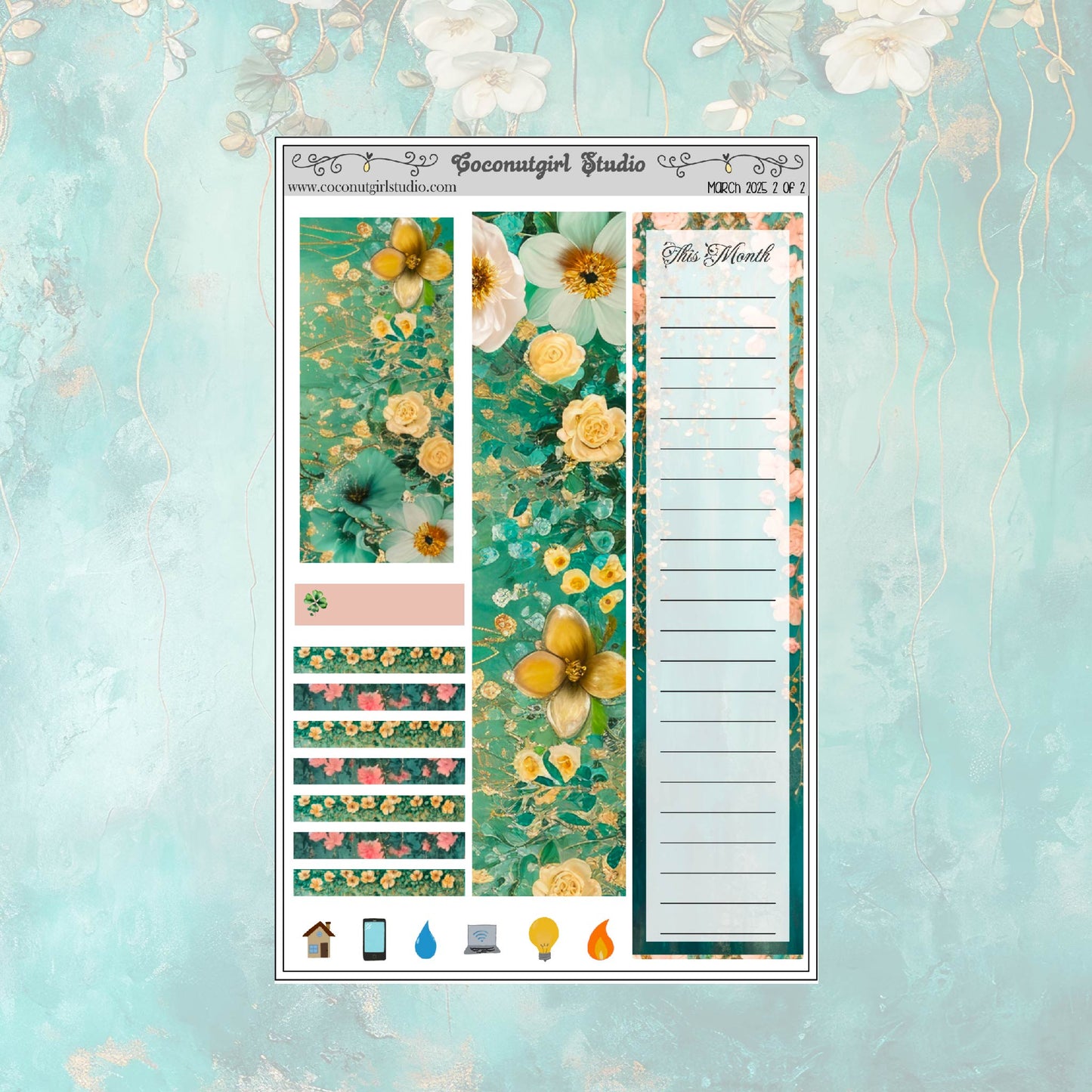 March Monthly Overview Kit planner stickers