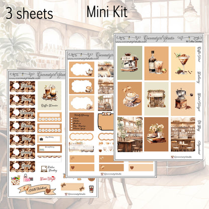 Coffee Lover’s Weekly Kit Planner Stickers | Cozy Café Planning Kit