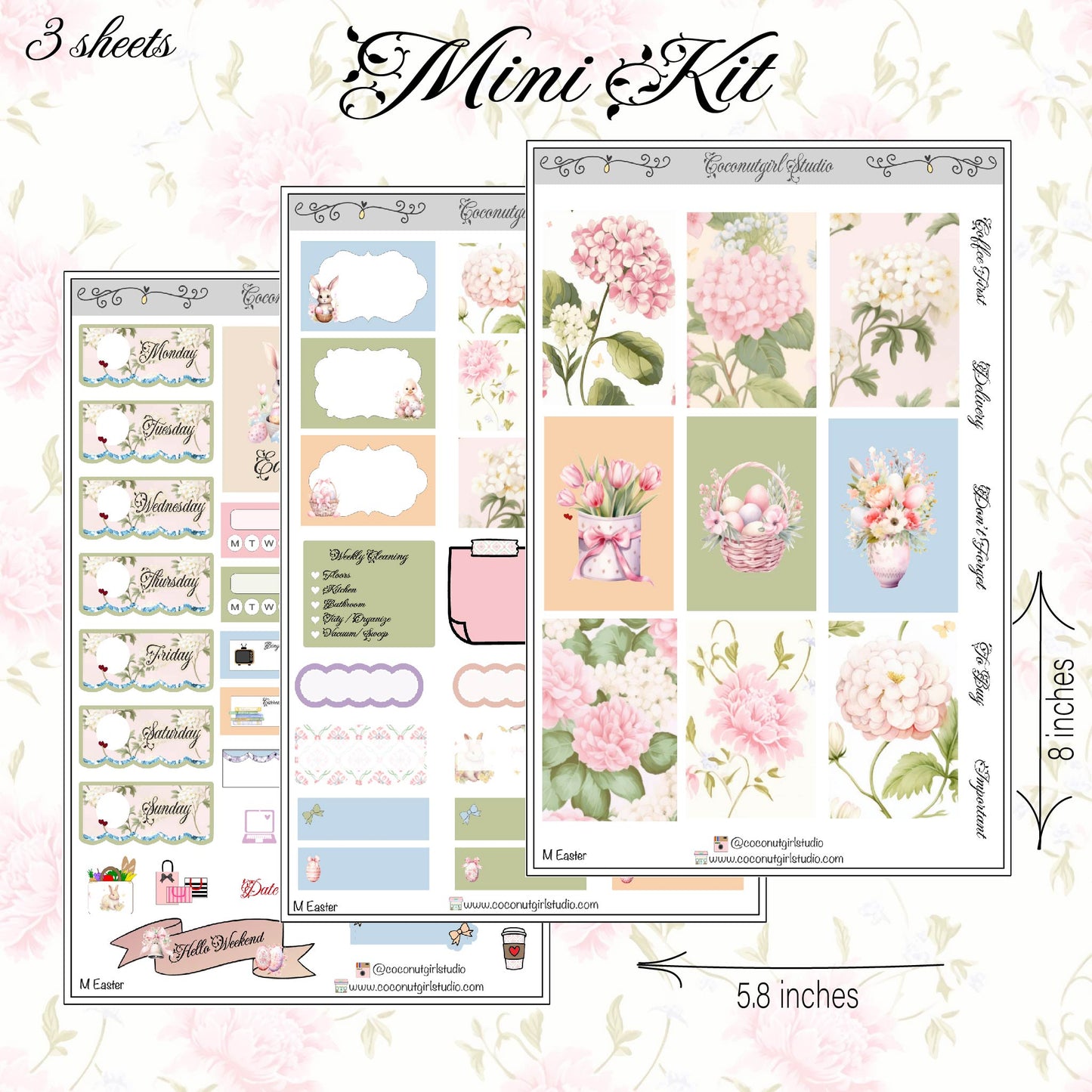 Easter Weekly Kit planner stickers