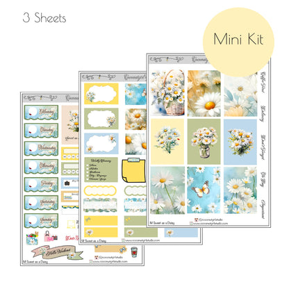 Floral Daisy planner stickers – Bright & Cheerful Planner Layout