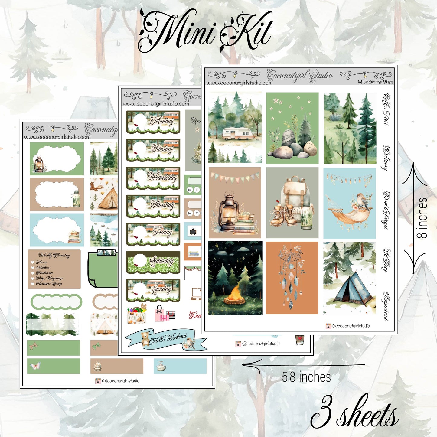 Under the Stars Weekly Kit planner stickers