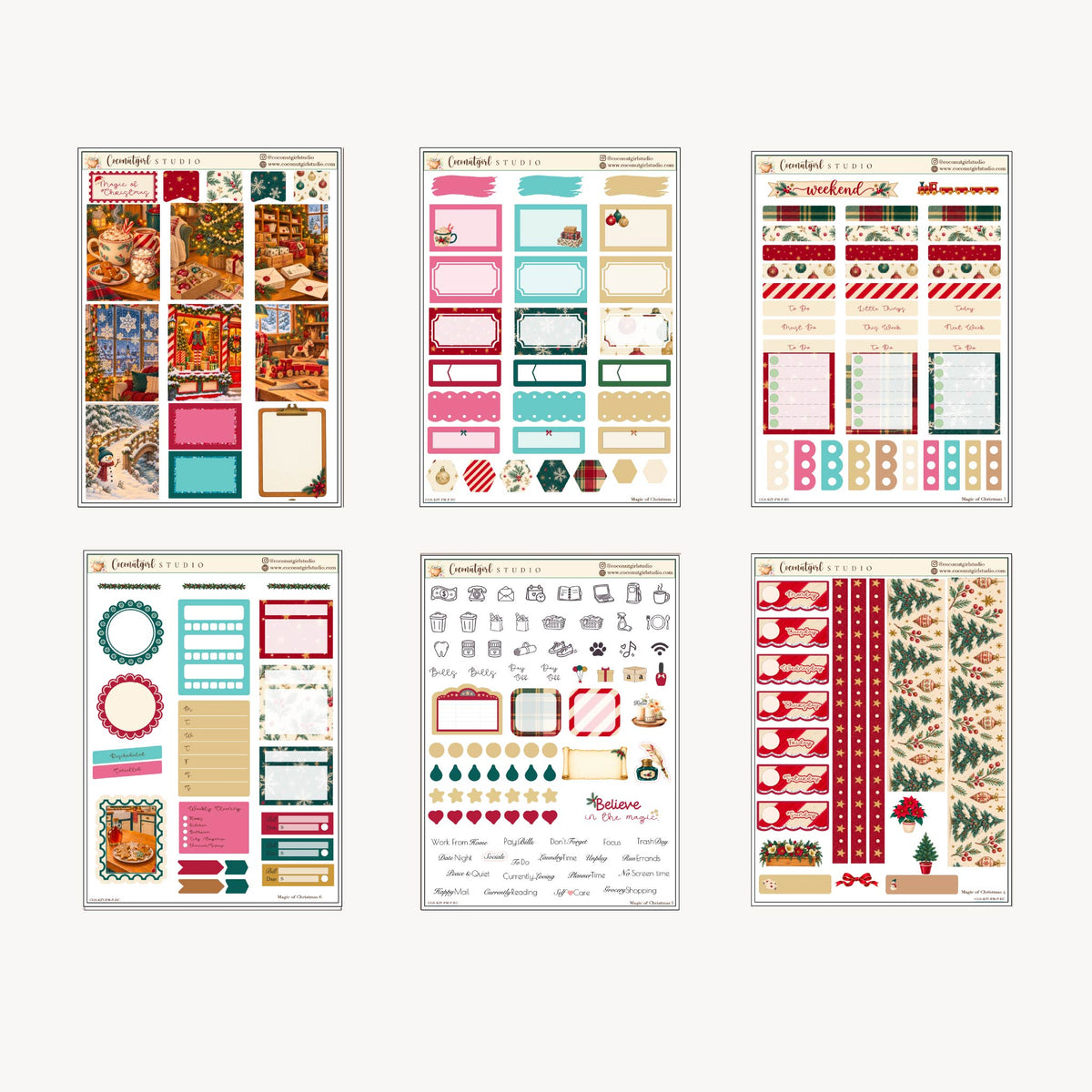 Magic of Christmas Planner Sticker Kit | Cozy Holiday Stickers