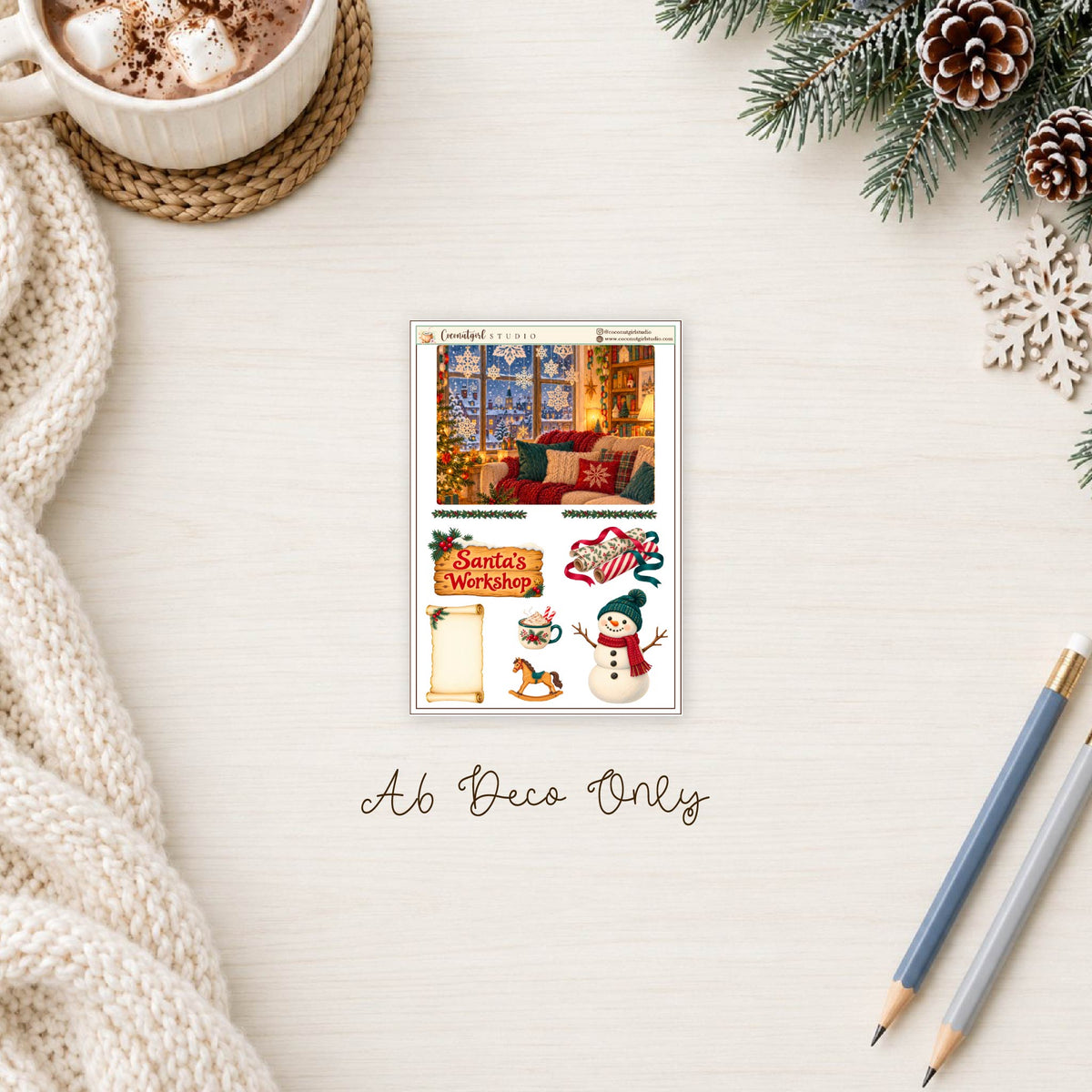 Magic of Christmas Planner Sticker Kit | Cozy Holiday Stickers | Hobonichi Techo A6