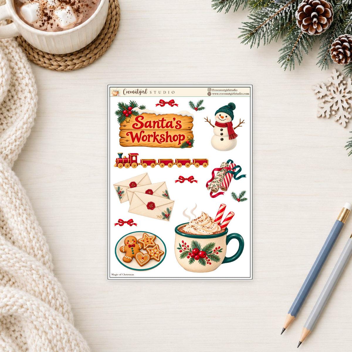 Magic of Christmas Large Deco Sheet | Christmas Planner Stickers