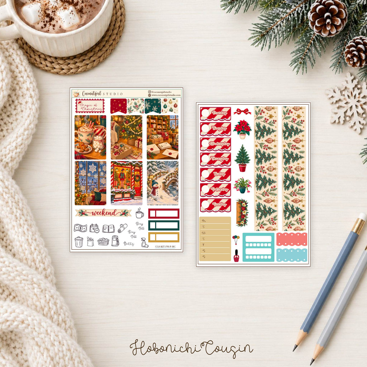 Magic of Christmas Planner Sticker Kit | Cozy Holiday Stickers