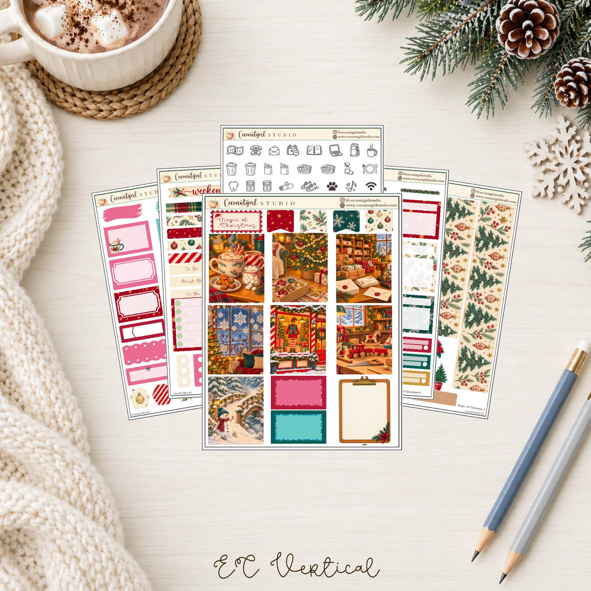 Magic of Christmas Planner Sticker Kit | Cozy Holiday Stickers