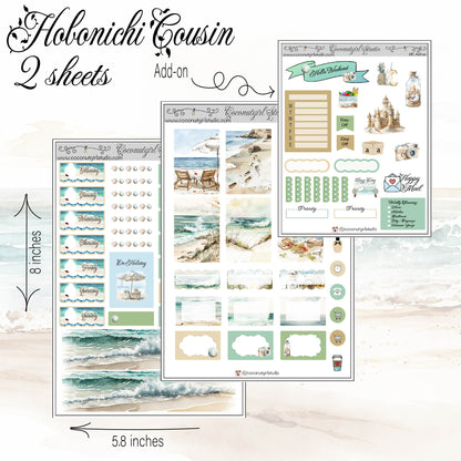 Seaside Getaway Weekly Kit Planner Stickers | Coastal Beach Planning Decor On Holiday