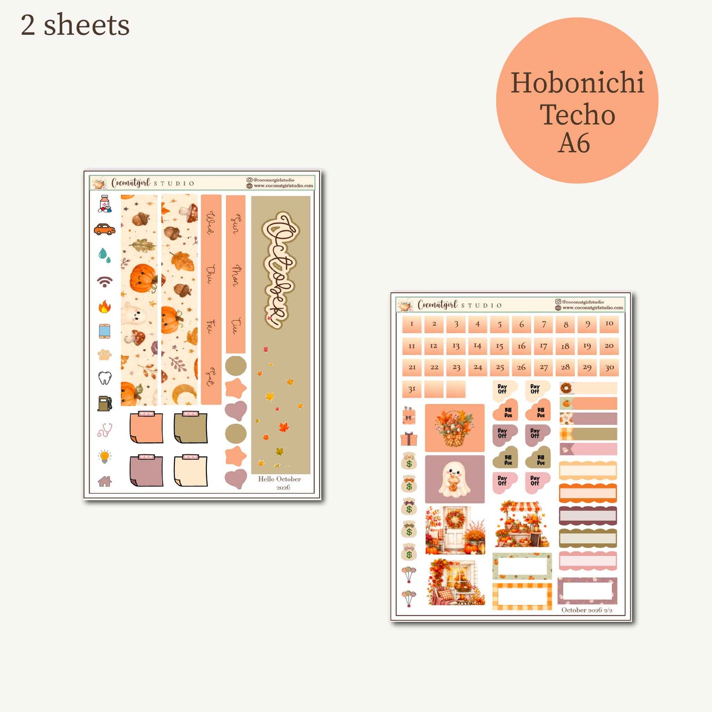 October Autumn Magic Monthly Overview Sticker Kit