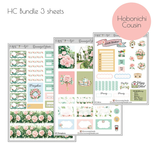 Pink Rose Garden Weekly Kit Planner Stickers | Floral Planning Decor Persephone