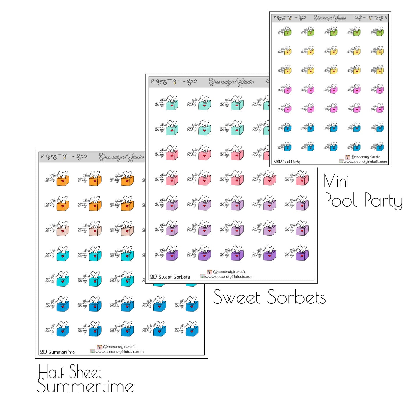 Sick Days planner stickers Work School