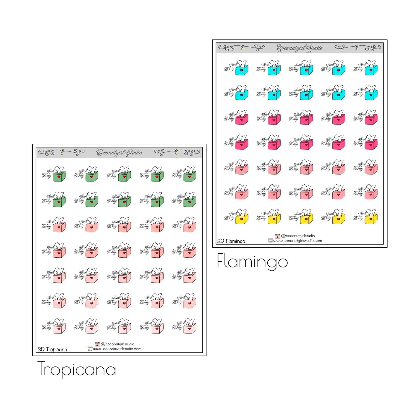 Sick Days planner stickers Work School
