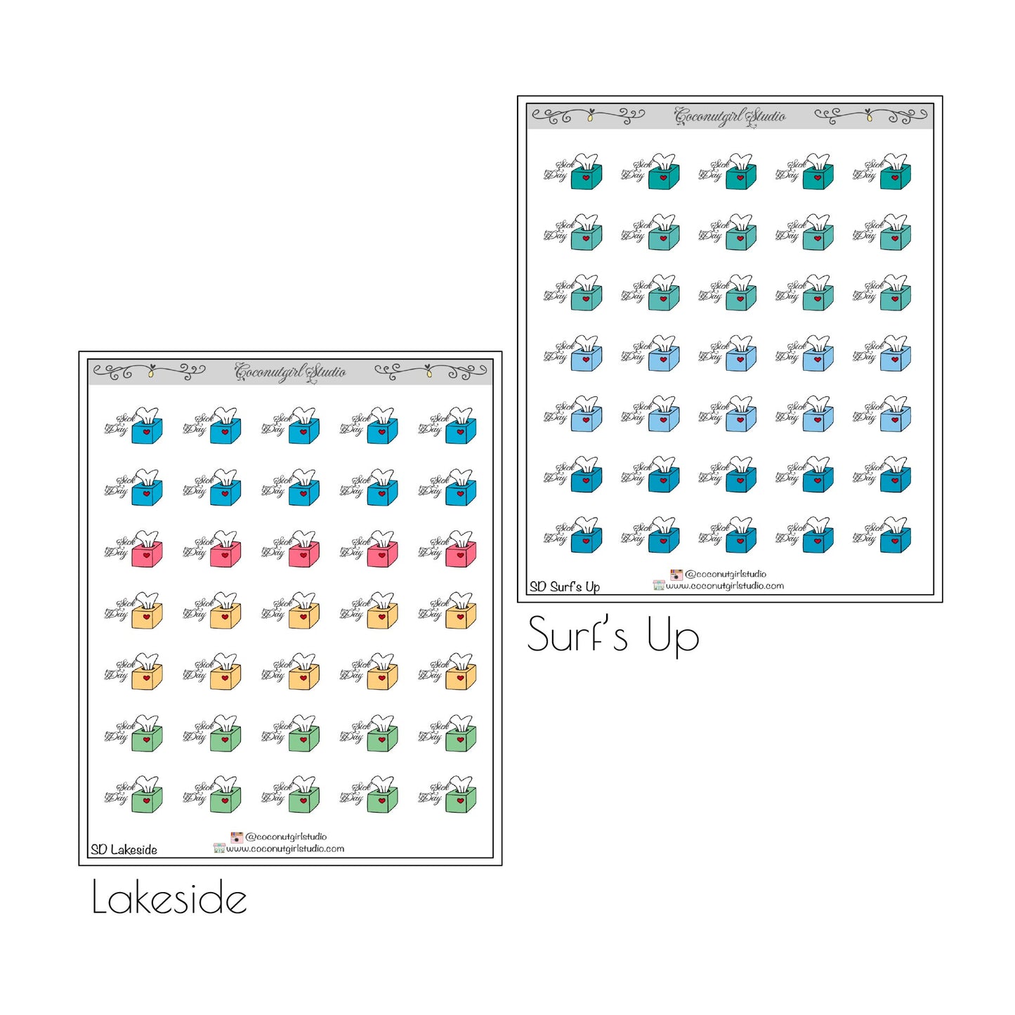 Sick Days planner stickers Work School