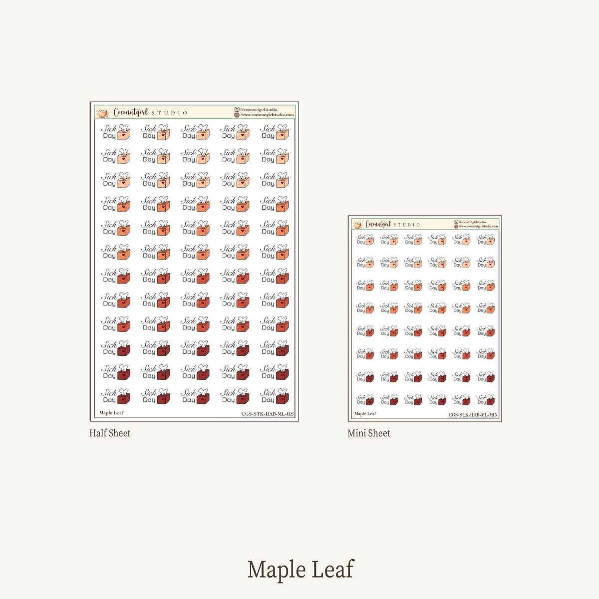 Sick Day Planner Stickers