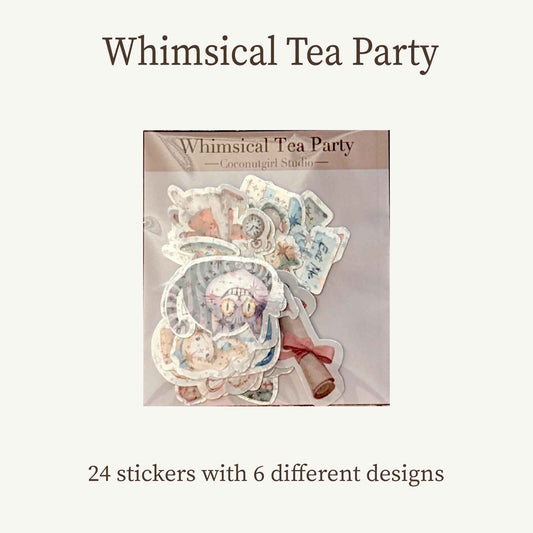 Whimsical Tea Party Holographic Sticker Pack (24 Count)