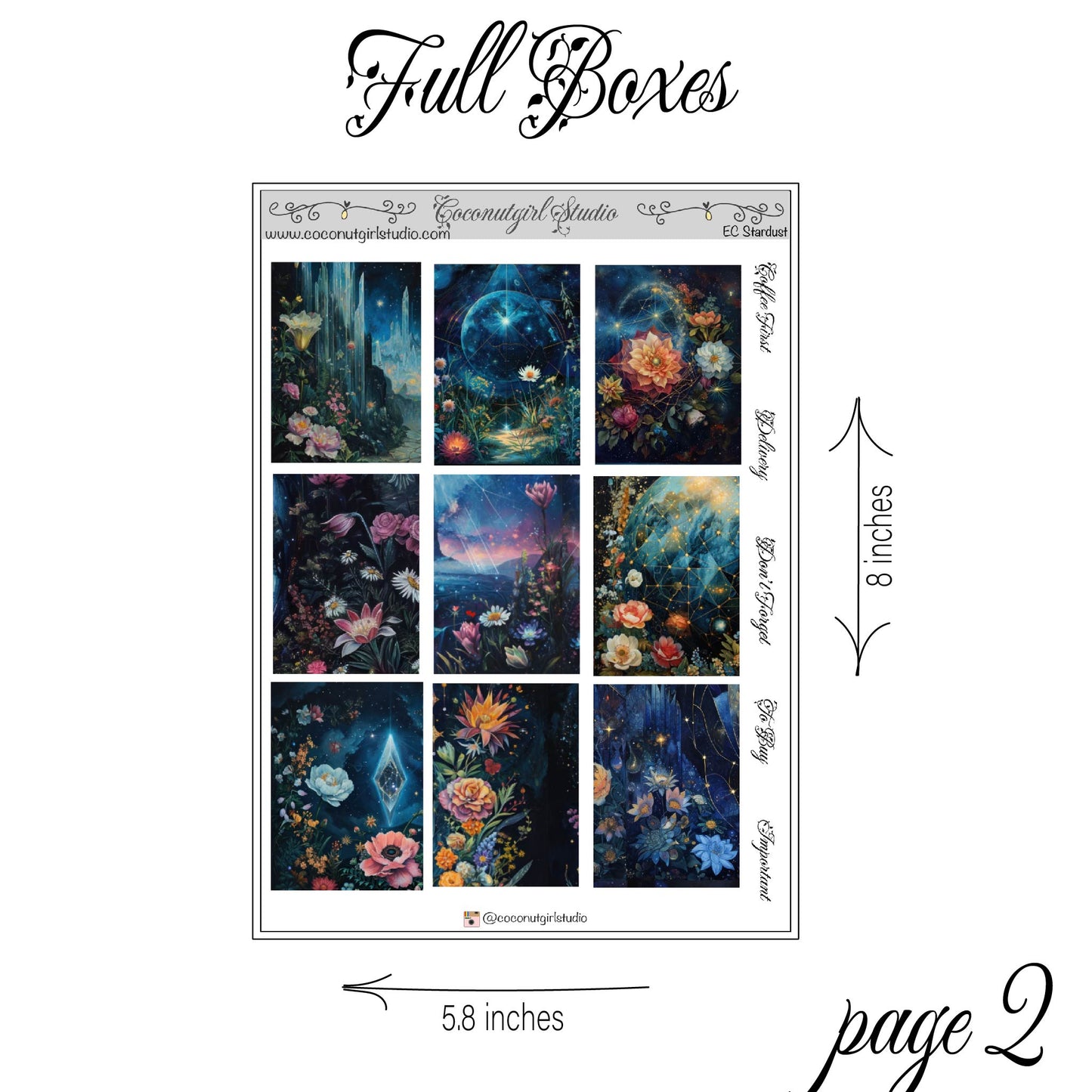 Stardust Weekly Kit planner stickers