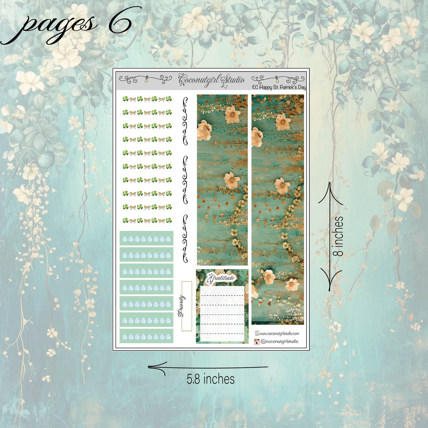Happy St. Patrick's Day Weekly Kit planner stickers
