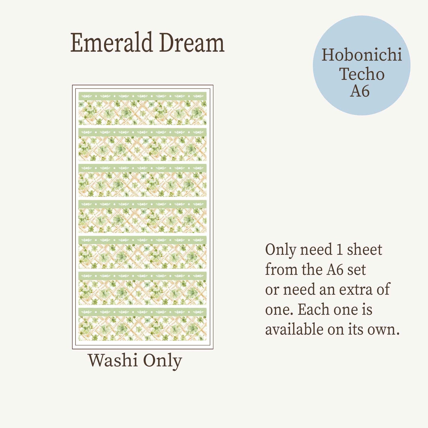 Emerald Dreams  St Patricks Day Weekly Planner Sticker Kit - 6 Sheets - Vintage Garden & Sage Green Aesthetic