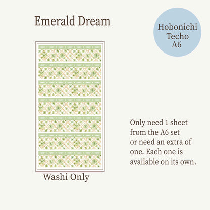 Emerald Dreams  St Patricks Day Weekly Planner Sticker Kit - 6 Sheets - Vintage Garden & Sage Green Aesthetic