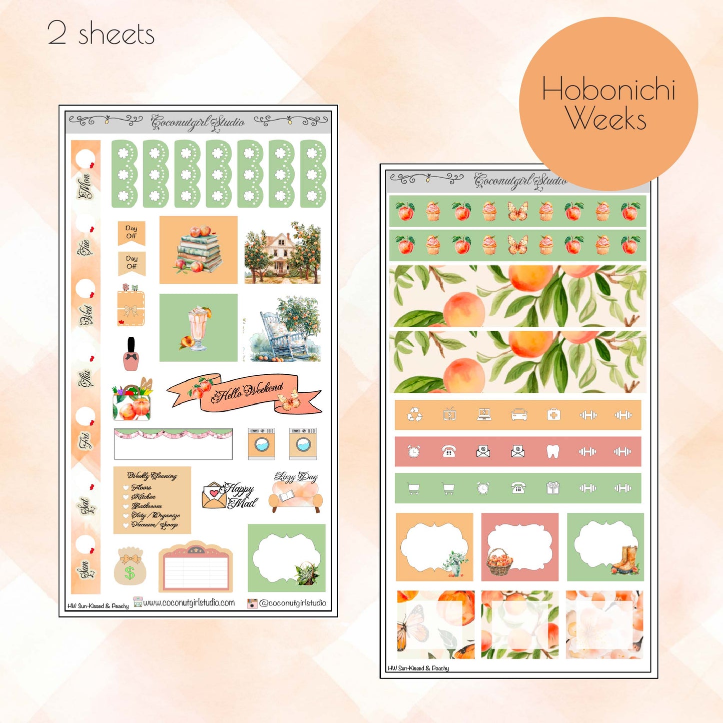 Sun-Kissed & Peachy Hobonichi Weeks