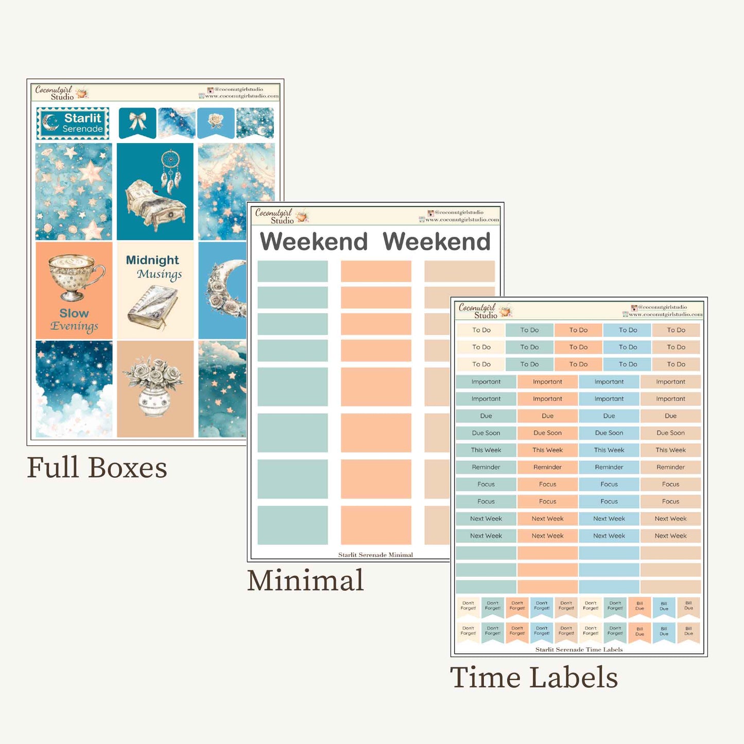 Starlit Serenade Premium Planner Sticker Kit | Celestial Weekly Kit