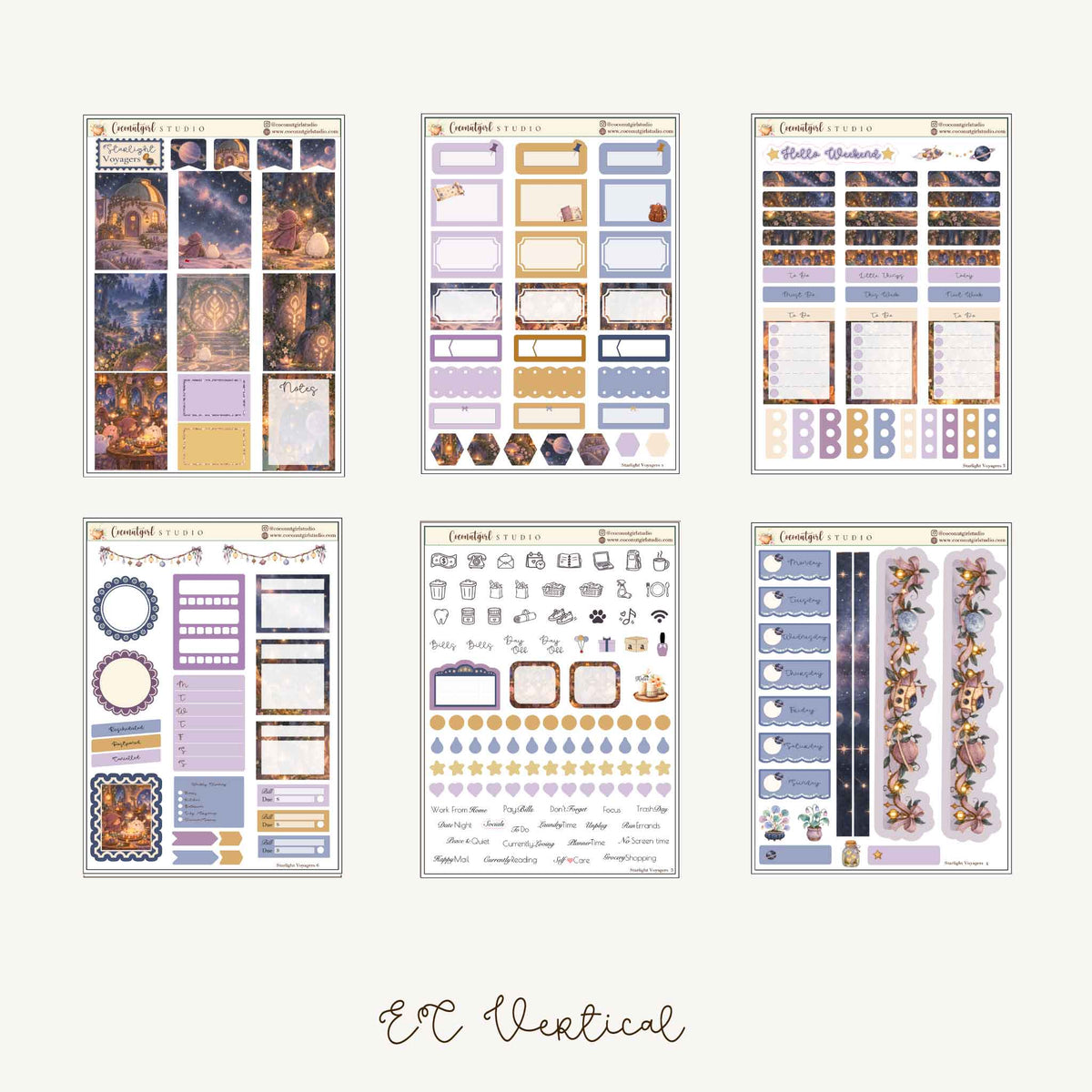 Starlight Voyagers Celestial Planner Sticker Kit