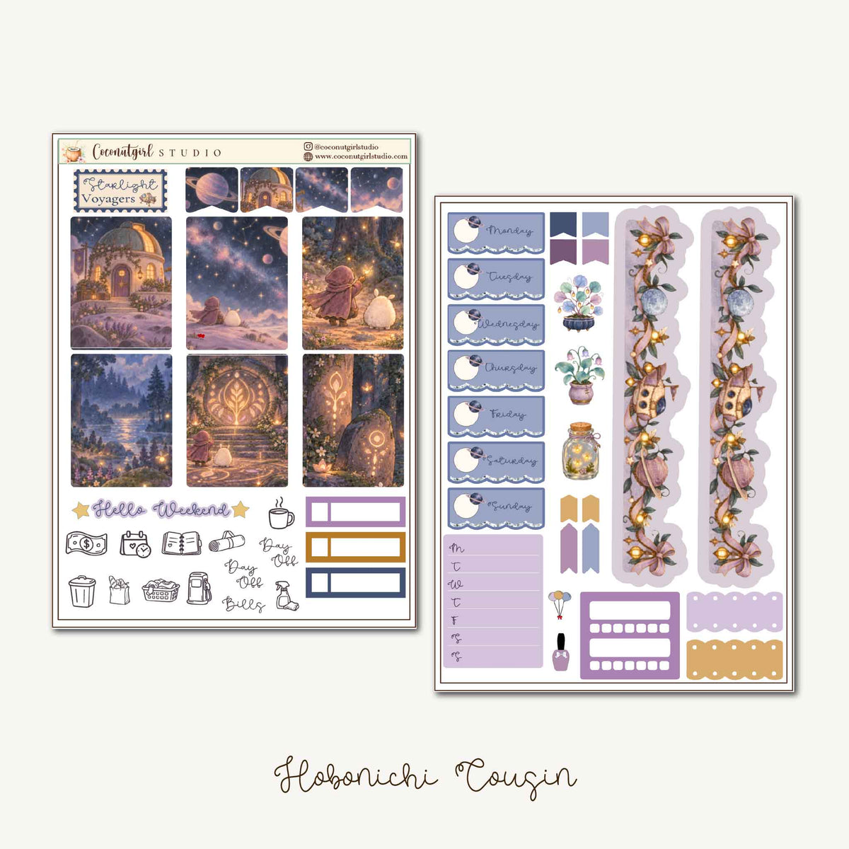 Starlight Voyagers Celestial Planner Sticker Kit