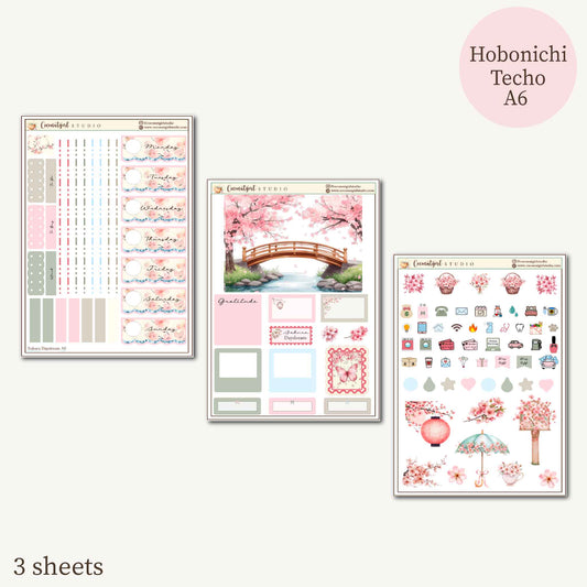 Sakura Daydream Cherry Blossom Planner Sticker Kit | Hobonichi Techo A6 Original