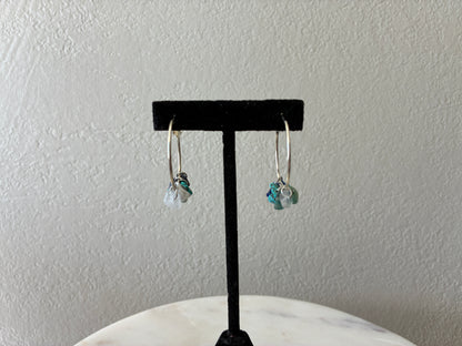 Seafoam Green Silver Hoop Earrings – Minimal Coastal Boho Jewelry