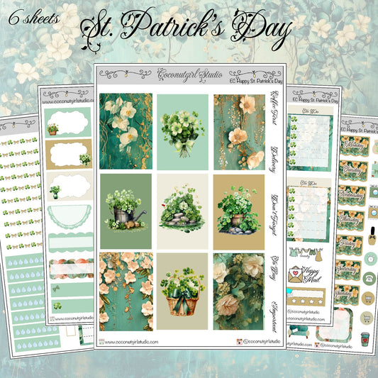 Happy St. Patrick's Day Weekly Kit planner stickers