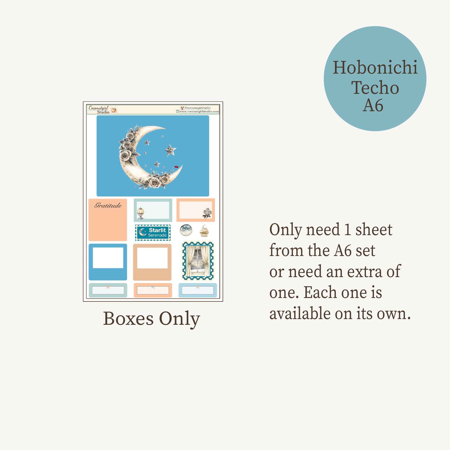 Starlit Serenade Planner Sticker Kit | Celestial Weekly Stickers | Hobonichi Techo A6
