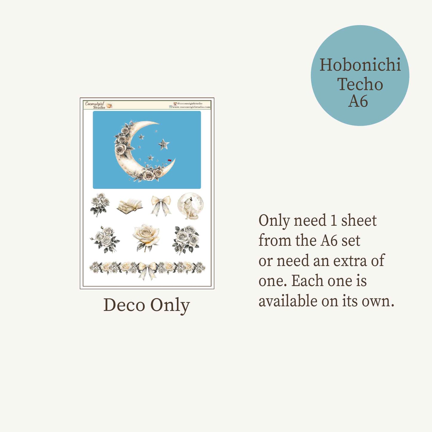 Starlit Serenade Planner Sticker Kit | Celestial Weekly Stickers | Hobonichi Techo A6