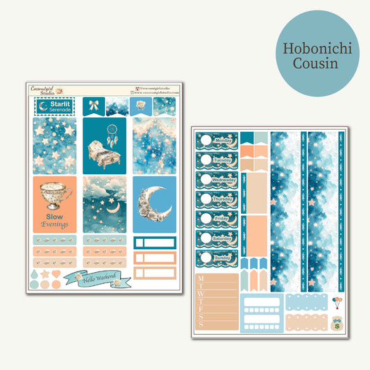 Starlit Serenade Planner Sticker Kit | Celestial Weekly Stickers