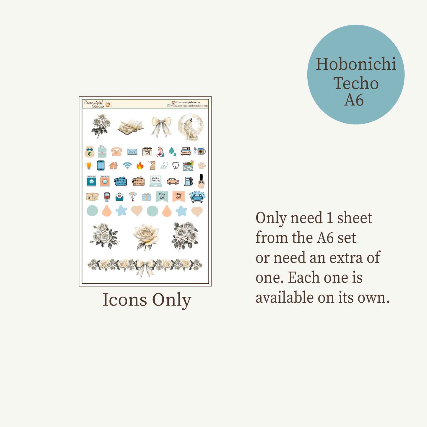 Starlit Serenade Planner Sticker Kit | Celestial Weekly Stickers | Hobonichi Techo A6