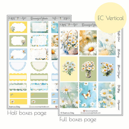 Floral Daisy planner stickers – Bright & Cheerful Planner Layout
