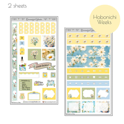 Floral Daisy planner stickers – Bright & Cheerful Planner Layout